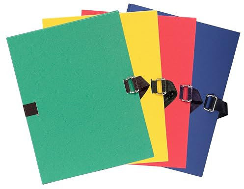 Exacompta 223200E 10er Pack Dokumentenmappe für DIN A4 aus starkem Karton mit dehnbarem Rücken farbig sortiert Sammelmappe