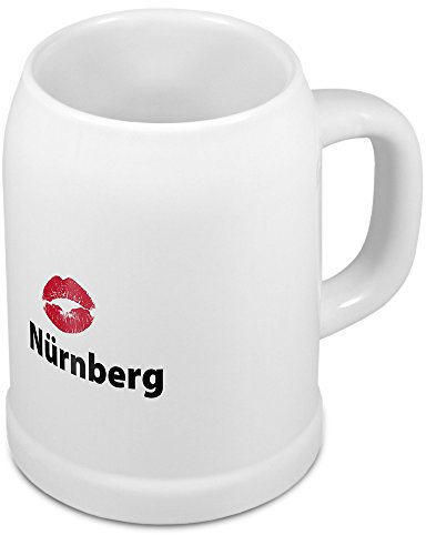 digital print Bierkrug mit Stadtnamen Nürnberg - Design Kussmund - Städte-Tasse, Becher, Maßkrug