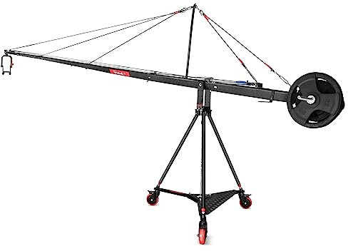 PROAIM Wave-5P 32ft/10m Camera Jib Crane Flight Production Package with Tripod Stand, Dolly, Pan Tilt, E-Focus & Zoom Control support weight up to 21kg/46lbs + Carrying Bag (P-W5P-FLT)