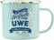History & Heraldry Echter Kerl - Emaille Becher Uwe - individuelle und personalisierte Tasse mit Name und Spruch