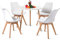 H.J WeDoo Esstisch mit 4 Stühlen Rund Esstisch Retro Design Küchentisch Stuhl für Wohnzimmer Esszimmer Wohnzimmer Büro, Weiß