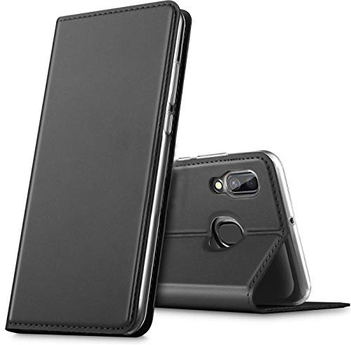Verco Handyhülle für Galaxy A20e, Premium Handy Flip Cover für Samsung Galaxy A20e Hülle [integr. Magnet] Book Case PU Leder Tasche, Schwarz