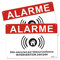 Andchi 2 Pièces Panneau d'Alarme，Panneau d'Alarme Dissuasif Métal Aluminium Site Sécurisé par Télésurveillance - Intervention 24H/24H - ANJ ，30 x 20 cm