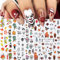 Nagelsticker Halloween, Herbst Blätter Nagel Aufkleber, Nagelaufkleber Selbstklebend Herbst Kürbis Fledermaus Geist Spinnennetz Skelett Nageldesign DIY Halloween Thanksgiving Nagel Dekoration (9Blatt)