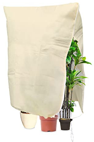 DAWANYI Funda anticongelante para plantas de macetas, resistente a la rotura, transpirable, con cordón de cremallera, las heladas, las fuertes lluvias de viento (120x180 cm)