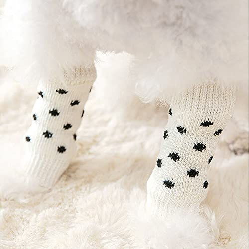 Hunde-Beinbandage, 4-teiliger Hunde-Ellenbogenschutz, Süße Punkte, Bequem, Hochdehnbar, Schmutzabweisend, Haustierschutz, Warme Knieschützer Zum Schutz von Hundebeinen, Wunden, Verletzungen,(XL)