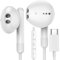 USB C Headphone, USB Type C Wired in-Ear HiFi Digital Earphones with Mic Stereo Bass Noise Canceling Earbuds Compatible with iPhone 15/15Pro, Galaxy S23/S23 Ultra/S22/S22+/S21FE/A53, Pixel 7/7Pro/6/5