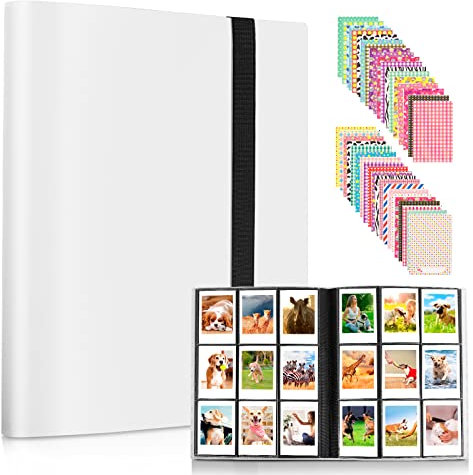 432 Pockets Mini Photo Album for Fujifilm Instax Mini 7s 7+ 8 8+ 9 11 12 25 26 50s 70 90 Film Instant Camera & Name Card (White)