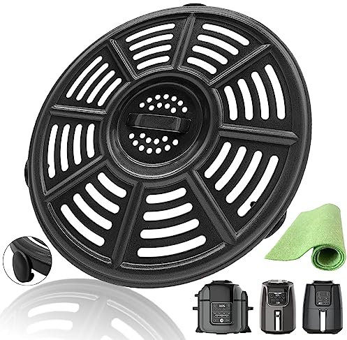 Chengziyue 8.2IN Air Fryer Crisper Plate for Ninja AF101 4QT AF161 AF150 XL 5.5QT Air Fryers, Premium Nonstick Air Fryer Grill Pan Crisper Tray Insert Grate Rack Grid for Ninja FD302 Foodi