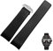 GUMMMY Für TAG HEUER Atmungsaktives Band Super Carlisla Racing Tauchen Herren und Damen Gummiband 22 24MM Silikon Armband Ersatz, 24mm, Black Silver, Achate