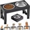 Aystkniet Raised Dog Bowls for Medium Large Dogs, Height Adjustable Dog Bowl Stand 23cm/27cm/31cm/35cm, with 2×1000ML Stainless Steel Dog Food Water Bowl, Elevated Dog Bowls, Dog feeding station