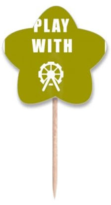 Palillos de dientes Art Deco con diseño de rueda de la fortuna