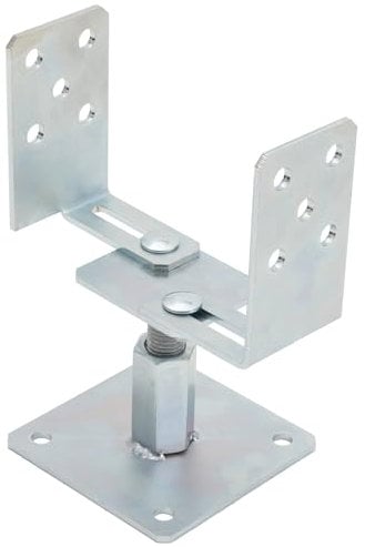 TRIBECCO U-Pfostenträger zum Aufdübeln höhenverstellbar M20 60-90 mm breitenverstellbar 70-160 mm U-Pfostenschuh feuerverzinkter Stahl U-Betonanker für Vierkant-Holzpfosten