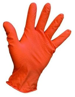 Mehr Orange Extra Large OnHand Grip Plus Disposable Gloves Nitrile Grip Pack Qty 90