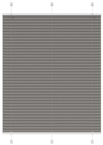 vidaXL Plissee Anthrazit 110x150 cm Stoffbreite 109,4 cm Polyester, Faltrollo, Klemmfix, Plisseerollo, Jalousie, Rollo, Plisseerollo für Fenster