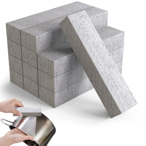 Lot de 12 blocs de nettoyage pour toilettes en pierre ponce - Bloc de nettoyage pour toilettes - Pour enlever le calcaire tenace dans les toilettes