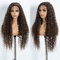 Style Icon Highlight Braun lange tief lockige Welle Lace Front Perücke 30 Zoll lange Wasserwelle Perücke für Frauen T Teil Spitze Perücke Synthetische hitzebeständige Faser (F4/27+30)