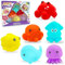 Yeefunjoy 6 Piezas Juguetes de Baño, Juguetes Bañera Animales Marinos Juguetes Piscina Sensorial Silicona Juguetes de Piscina Squeeze para Bañera Flotante en Agua Regalos para Niños Niñas 1 2 3 Años