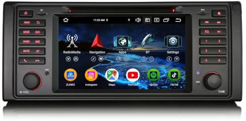 8-Kern 4GB+64GB Android 16 Autoradio mit CD Player GPS Navigation für BMW 5er E39 M5, 7 Zoll IPS Touchscreen mit Kabelloses CarPlay Android Auto Bluetooth WiFi 4G DSP DAB+ USB FM RDS OBD2 DVD Canbus