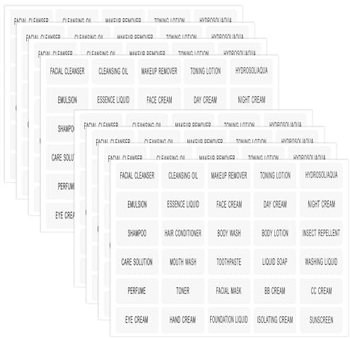 240 PCS Waterproof Labels for Travel Size Bottles, Clear Bathroom and Beauty Organization Labels, Travel Bottle Label Skin Care Product Label for Body Wash Shampoo Conditioner Lotion Cream