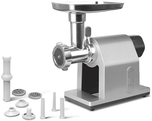 LSyySy Electric Meat Grinder, 2000W Meat Mincer Machine, Food Grinder with 3 Cutting Plates and Sausage Stuffer Tube Kit for Home Kitchen