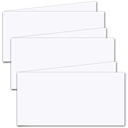 50x faltbares Einlege-Papier für DIN Lang Doppelkarten quer - hochweiß - 102 x 410 mm (102 x 205 mm gefaltet) - ideal zum Bedrucken mit Tinte und Laser - mattes Papier von GUSTAV NEUSER