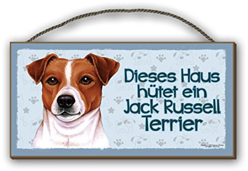 Dieses Haus - Jack Russell Terrier - Holzschild MDF 25x12,5 cm 29 HUNDESCHILD