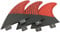 UPSURF Surfbrett Tri Fin FCS Flossen Carbon G5/G3 Größe Rot Thruster Medium Set Klein, G3