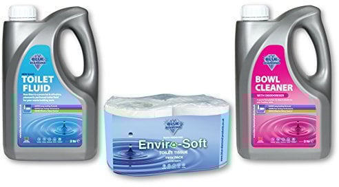 Blue Diamond Triple Pack Toilet Fluid, Bowl Cleaner and Toilet Roll Tissue