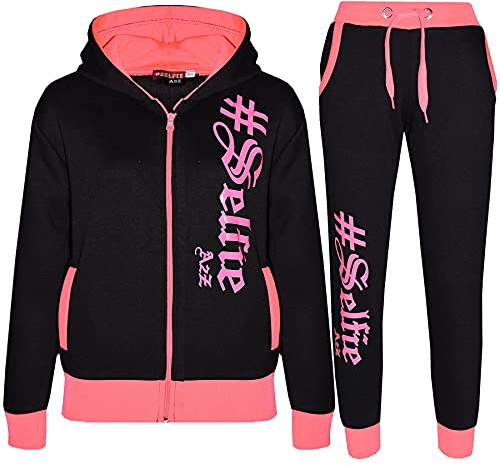 A2Z 4 Kids #Selfie Tracksuit Hoodie with Jogger Sweatpants Sports Casual Fashion Activewear Set Girls Boys Children Age 5-13 Years