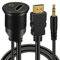 3.5mm & HDMI maschio a femmina AUX Flush Mount Car Mount Cavo di prolunga per Car Truck Boat Cruscotto del motociclo Panel 1m