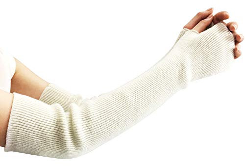 Amorar Damen Winter Handschuhe Gestrickte Armstulpen Kaschmir Armwärmer Lange Fingerlose Pulswärmer Hand-Stulpen Handwärmer Armhülse