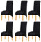KELUINA Feste Gewebe-Ausdehnung XL-Stuhlhussen der hohen Rückseite für Esszimmer, Spandex-große Esszimmerstuhl-Schonbezüge für Hauptlebensrestaurant-Hotel (Black,Set of 6)