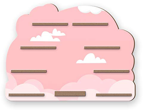 Regal „Rosa Wolken“ geeignet für Toniebox und Tonies inkl. 40 Metallplättchen für Flexible Befestigung der Tonie Figuren (Rosa Wolken)