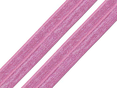 maDDma 1m Falzgummi 20mm Faltgummi elastisches Einfassband Schrägband Saumband Farbwahl, Farbe:roséviolett