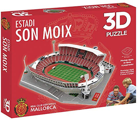 Bandai - 3D-Puzzle Stadion Son Moix National Soccer Club Sammelfigur, Mehrfarbig (Eleven Force EF13385)
