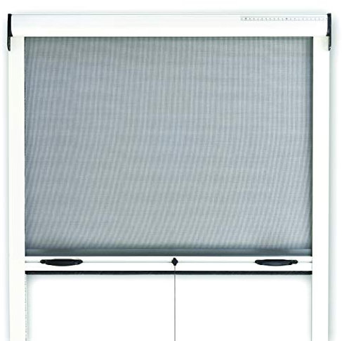 Zanzariere a Rullo per Porta Finestre Kit Fai Da Te Zanzariera Avvolgibile Riducibile In Alluminio Varie Misure (100x170, Bianco)
