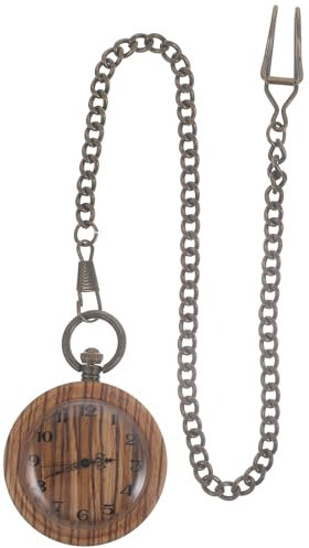Hemobllo Halskette Holz Taschenuhr Steampunk Mechanische Taschenuhr Retro Antike H?ngende Uhr für Vatertag Mütter Favor Herrenuhren