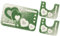 emmevi Tappeto Bagno Parure Morbido Antiscivolo Assorbente Lavabile Moderno MOD.ITACA Set 3 Pezzi Verde