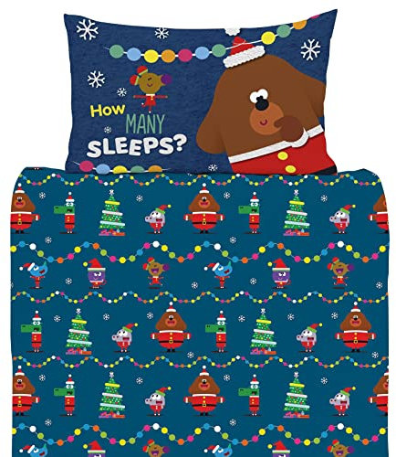 Hey Duggee Single Duvet Cover - Duggee Christmas Design - Official Reversible Bedding Set - Polycotton