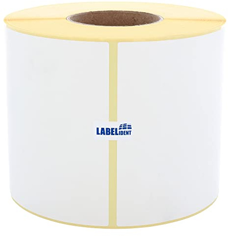 Labelident Thermotransfer-Etiketten 148 x 210 mm aus Papier weiß, stark selbstklebend - 820 Blanko Haftetiketten auf Rolle, 76 mm Kern, Rollenetiketten für Thermotransferdrucker