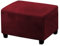 Highdi Ottomane Hockerbezug Luxus Samt Stretch Hocker Bezug für Rechteckig Fußhocker - Elastisch Antirutsch Antifouling Möbel Protector für Sofa Fußbank (Rot,33-40in/ 84-101cm)