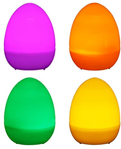 Yusat 12 Stück LED-Ostereier-Licht, Kunststoff, leuchtet im Dunkeln, Ostereier, künstliche Eier, batteriebetriebene LED-Kerze, flammenloses Teelicht für Osterparty, Schlafzimmer, Dekoration