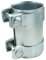 DL-Racing Ø 70x125mm / 2,75 Verstärkte Auspuff Rohrverbinder Doppelschelle für 60-62mm Auspuffrohr in Silber