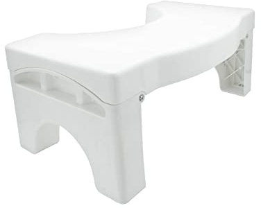 Maximex Faltbarer Toiletten-Fußhocker, rutschsicheres WC Trittschemel mit Belastbarkeit bis 100 kg, Faltbarer Toilettenhocker zur Erleichterung bei Darm Beschwerden, für herkömmliche Sitztoiletten