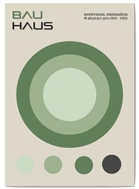 Bauhaus Poster, Bauhaus Kunstdruck, geometrisches Poster, grünes Bauhaus Wandkunst, inspiriert vom Bauhaus Poster, Mid Century Poster (A1-59,4 x 81,4 cm)