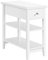 Abician Table d'appoint à 3 Niveaux Table de Chevet en Bois Bout de Canapé avec 2 Étagères de Rangement et 1 Tiroir pour Salon Chambre 60 × 30 × 61,5 cm Blanc