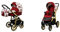 BabyLux Color Lux 2-in-1 Baby Kinderwagen Tief und Kinderwagen mit Zubehör Verstellbar und faltbar Aluminiumkonstruktion Wasserdichte Nicht abnehmbare Räder Meadow Flowers On White Gold Frame