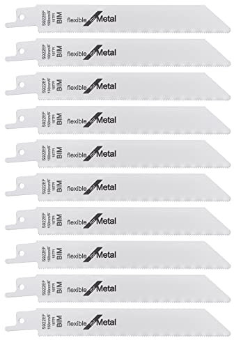 SG Store 10 STÜCKE S922EF Säbelsägeblätter Metall 18 TPI 150 Mm BIM Säbelsägeblätter Schneiden von Metall 1,4 Mm Zahnteilung Elektrowerkzeugzubehör