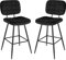 EUGAD Barhocker 2er Set, Barstuhl, Küchenstuhl, Tresenhocker, Design Hocker, mit Rückenlehne Fußstütze, gut gepolstert, aus Samt Metall, Schwarz 1042BY-2